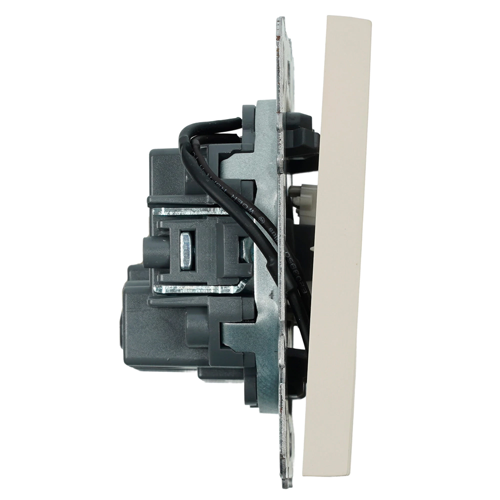 Выключатель двухклавишный с подсветкой кашемир без рамки STEKKER Эмили