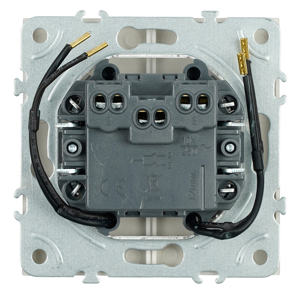 Выключатель двухклавишный с подсветкой кашемир без рамки STEKKER Эмили