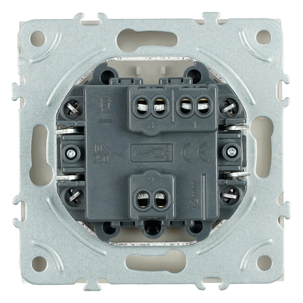 Выключатель проходной кашемир без рамки STEKKER Эмили