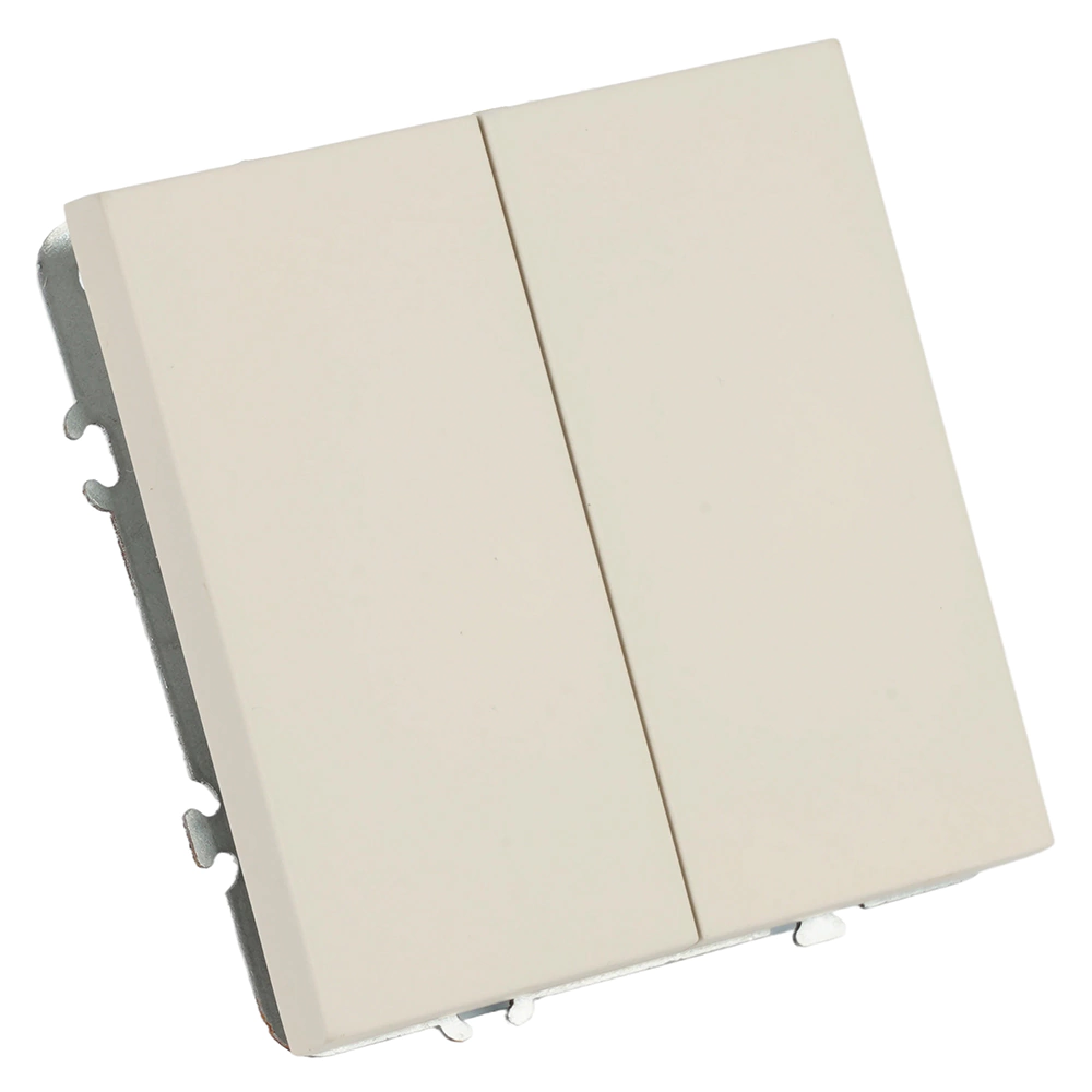 Выключатель двухклавишный проходной кашемир без рамки STEKKER Эмили