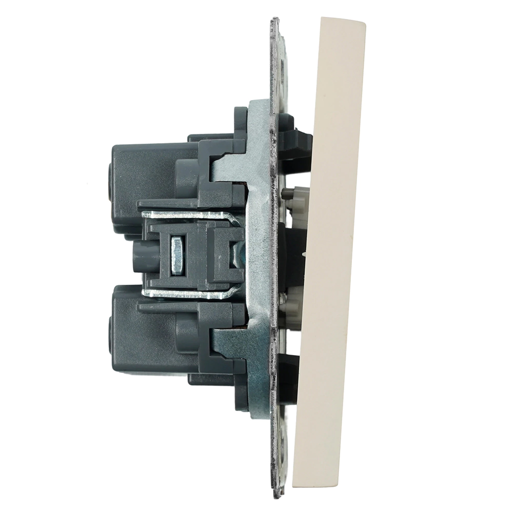 Выключатель двухклавишный проходной кашемир без рамки STEKKER Эмили