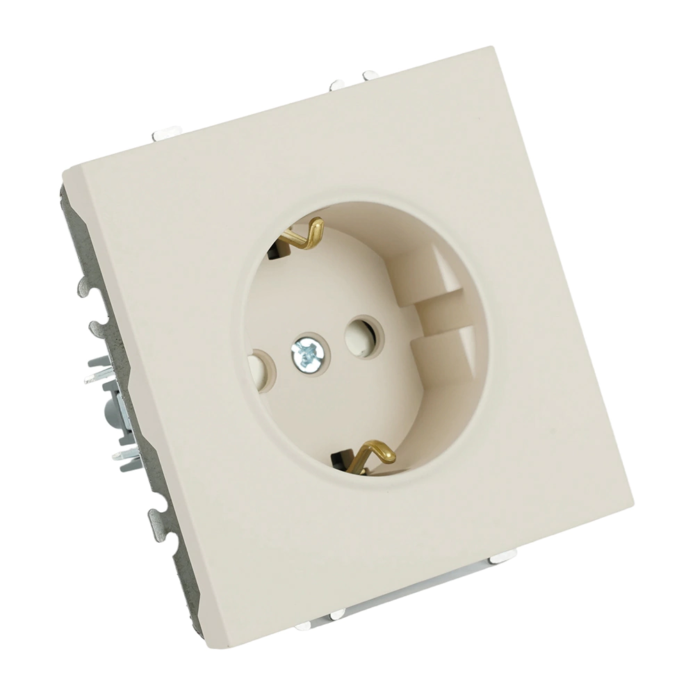 Розетка с заземлением кашемир без рамки STEKKER Эмили