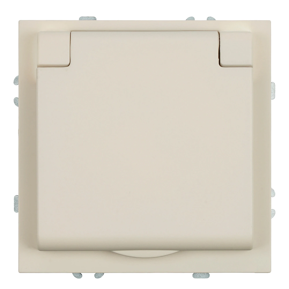 Розетка с заземлением с крышкой кашемир без рамки STEKKER Эмили