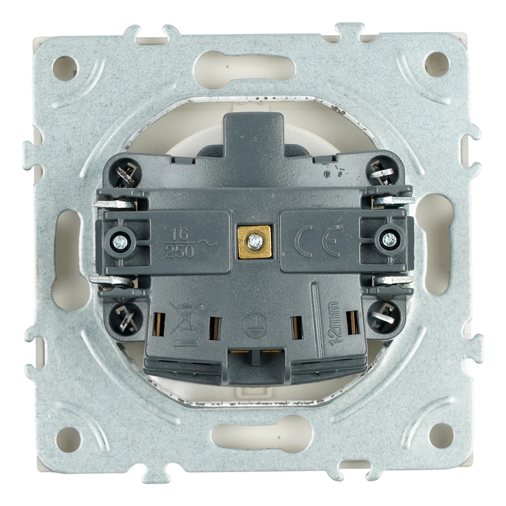 Розетка с заземлением с крышкой кашемир без рамки STEKKER Эмили