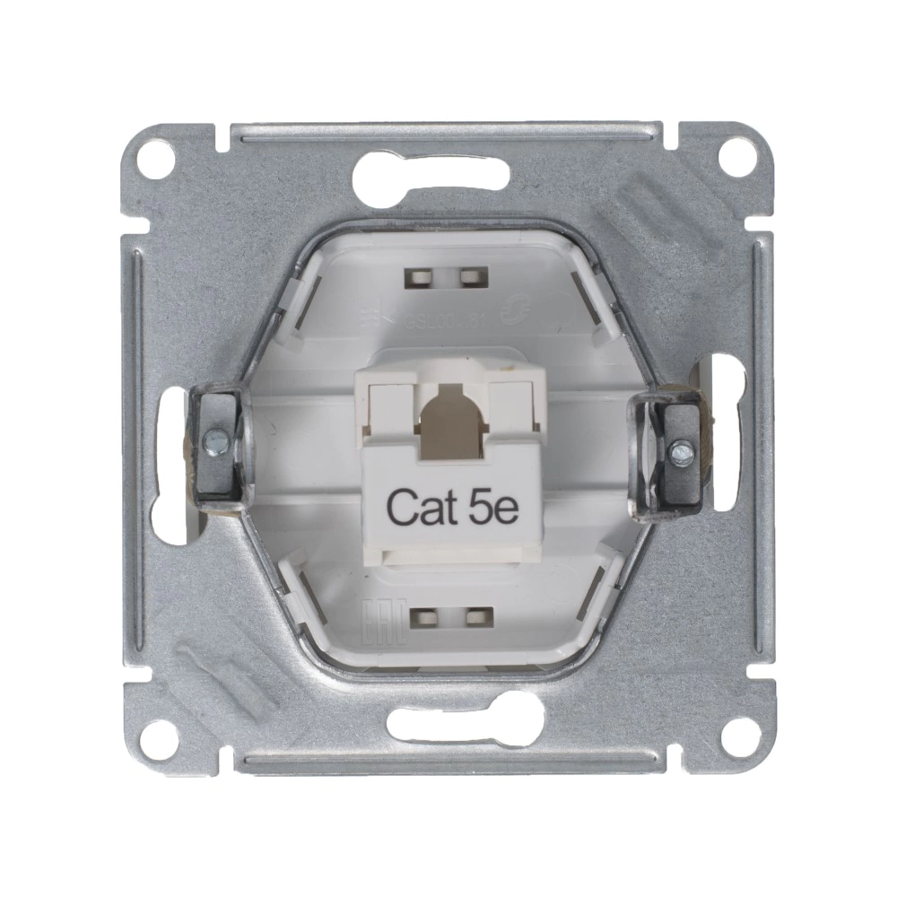 Розетка компьютерная SE Глосса без рамки платина