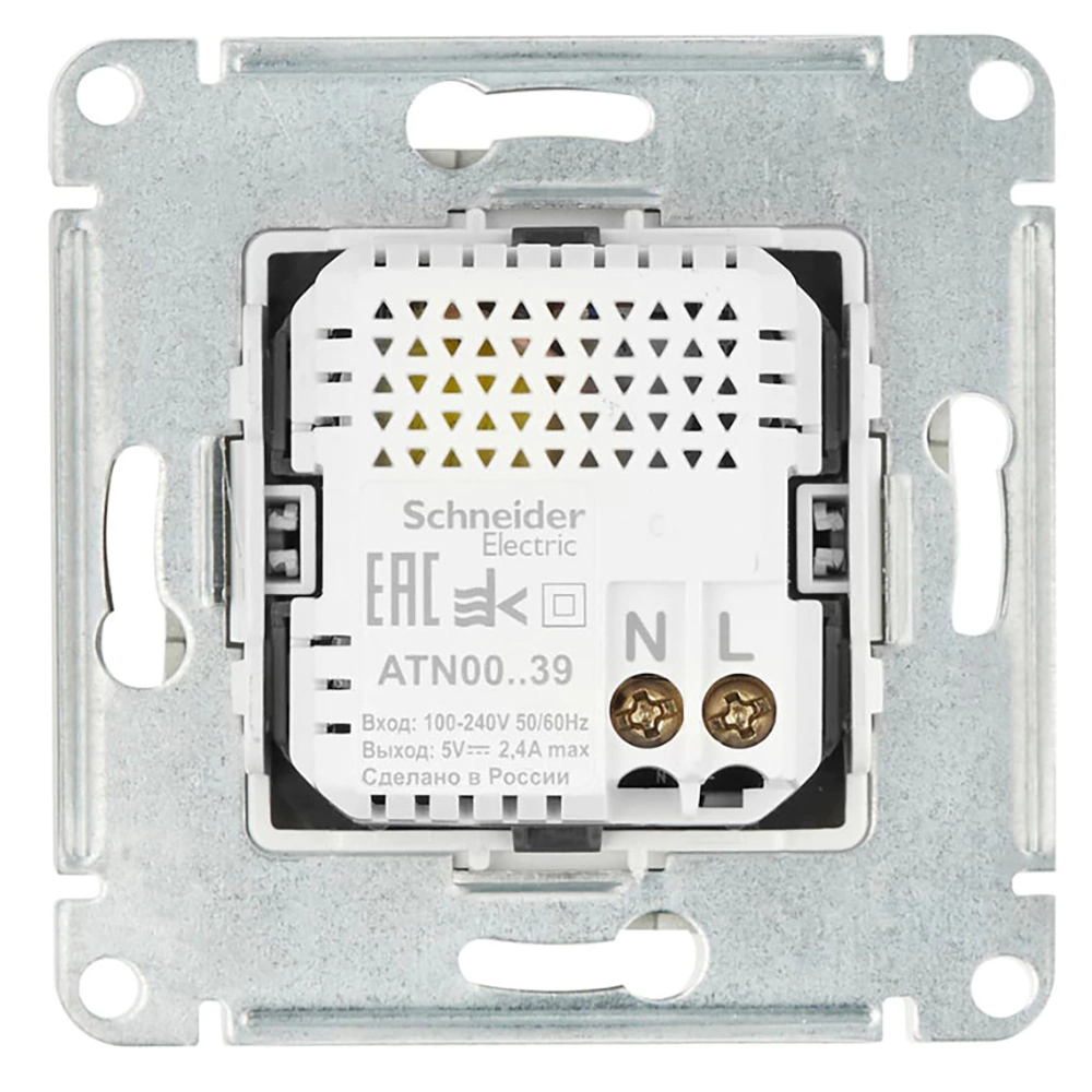 Розетка USB A+C 2,4 A белый без рамки Глосса SE