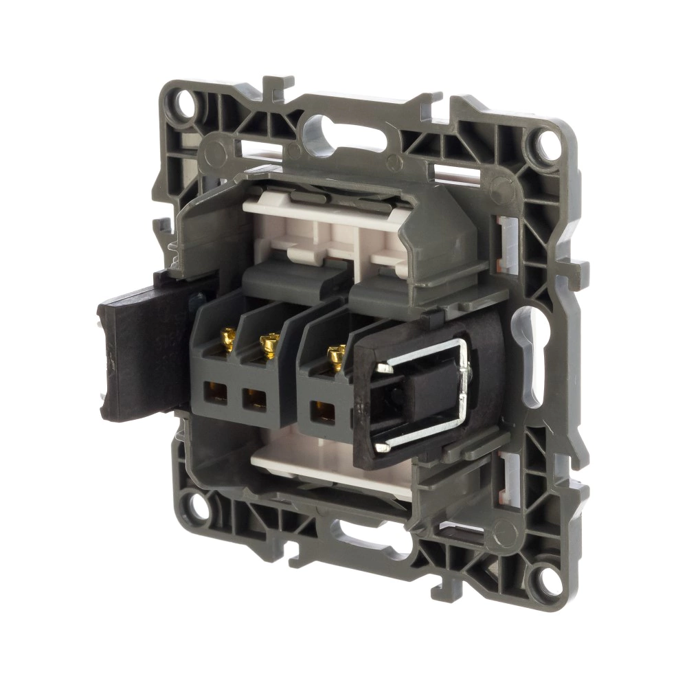 Розетка аудио двойная ЭРА двойная без рамки белая