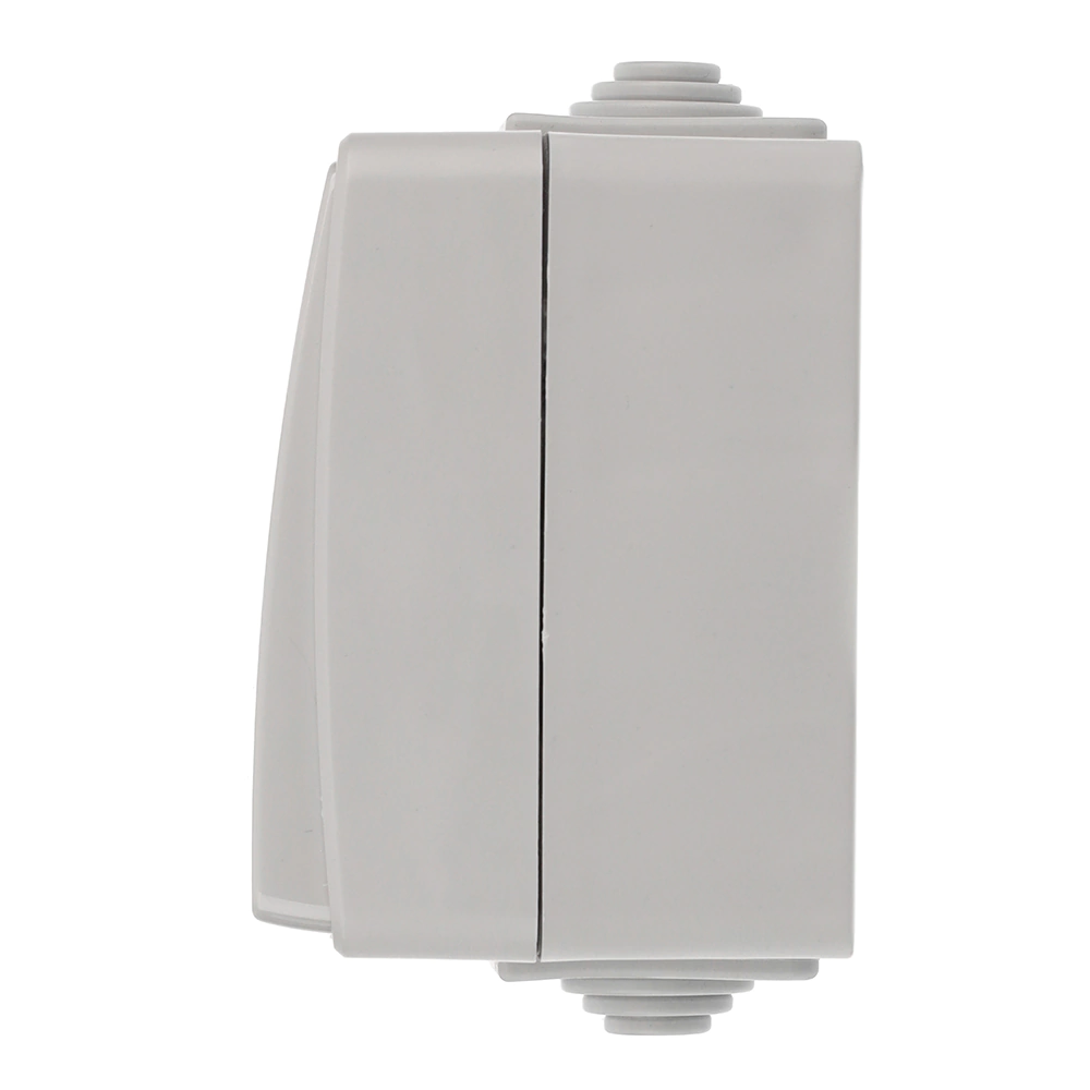 Выключатель двухклавишный Эра Эксперт с подсветкой серый