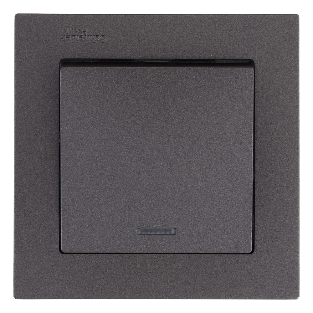 Выключатель одноклавишный SE Атлас Дизайн с подсветкой без рамки мокко