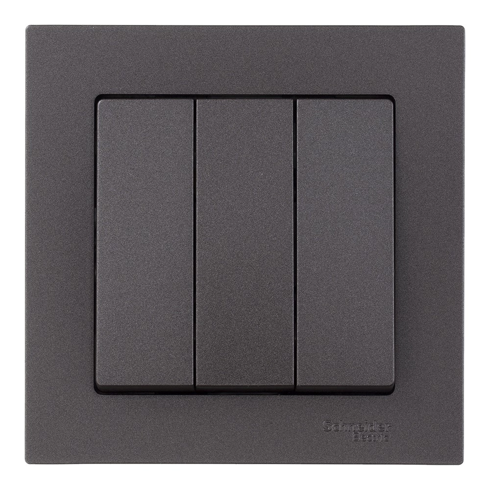 Выключатель трехклавишный SE Атлас Дизайн без рамки мокко