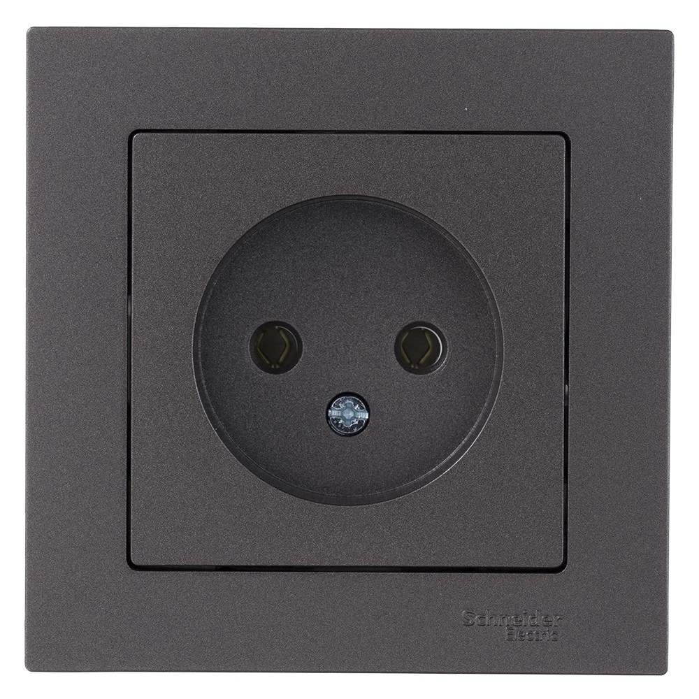 Розетка SE Атлас Дизайн без заземления без рамки мокко