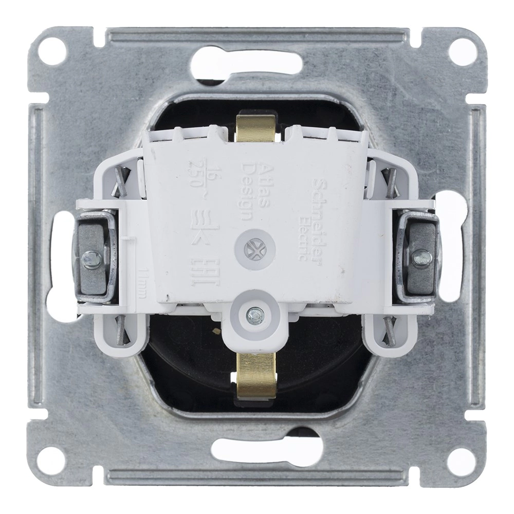 Розетка SE Атлас Дизайн с заземлением без рамки мокко