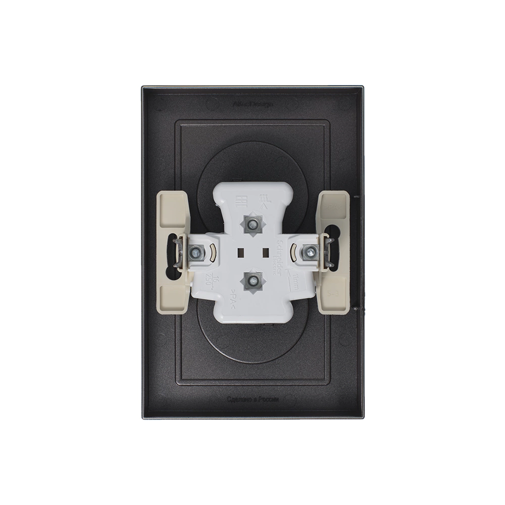 Розетка двойная SE Атлас Дизайн без заземления с рамкой мокко