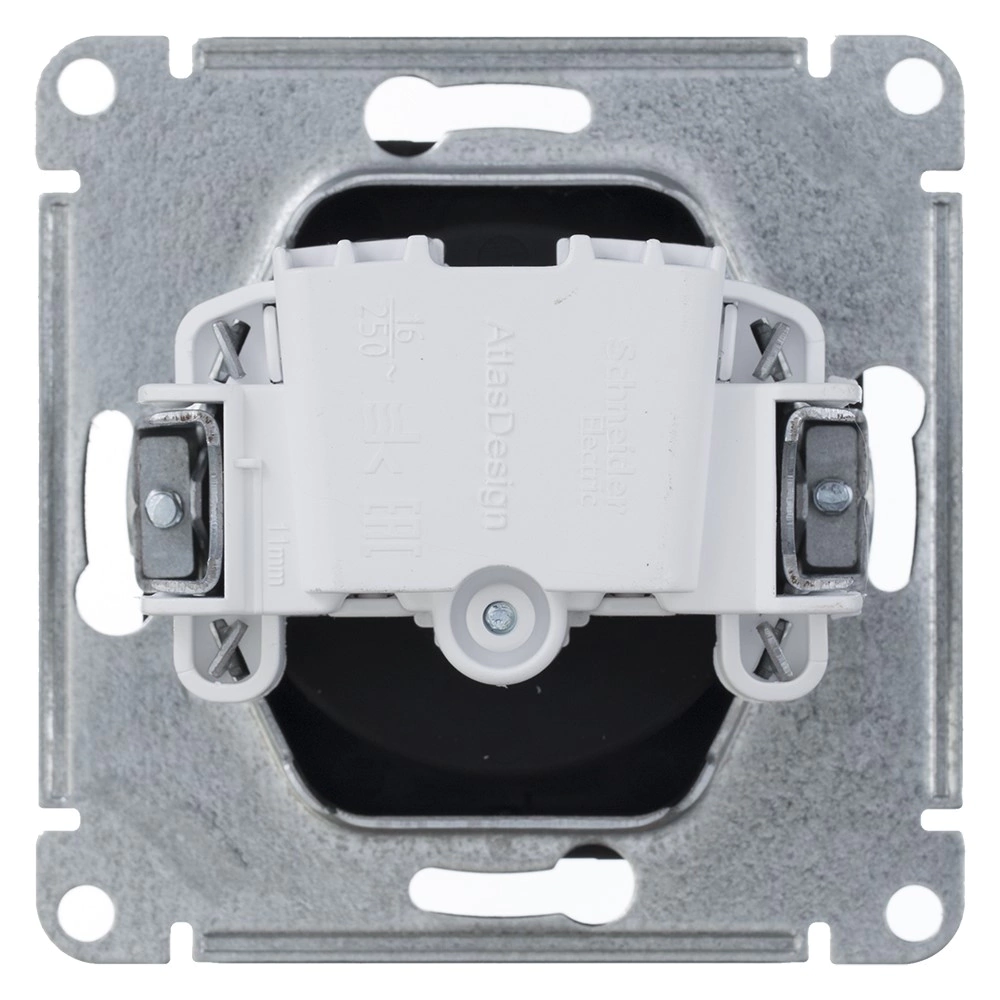 Розетка SE Атлас Дизайн без заземления без рамки карбон