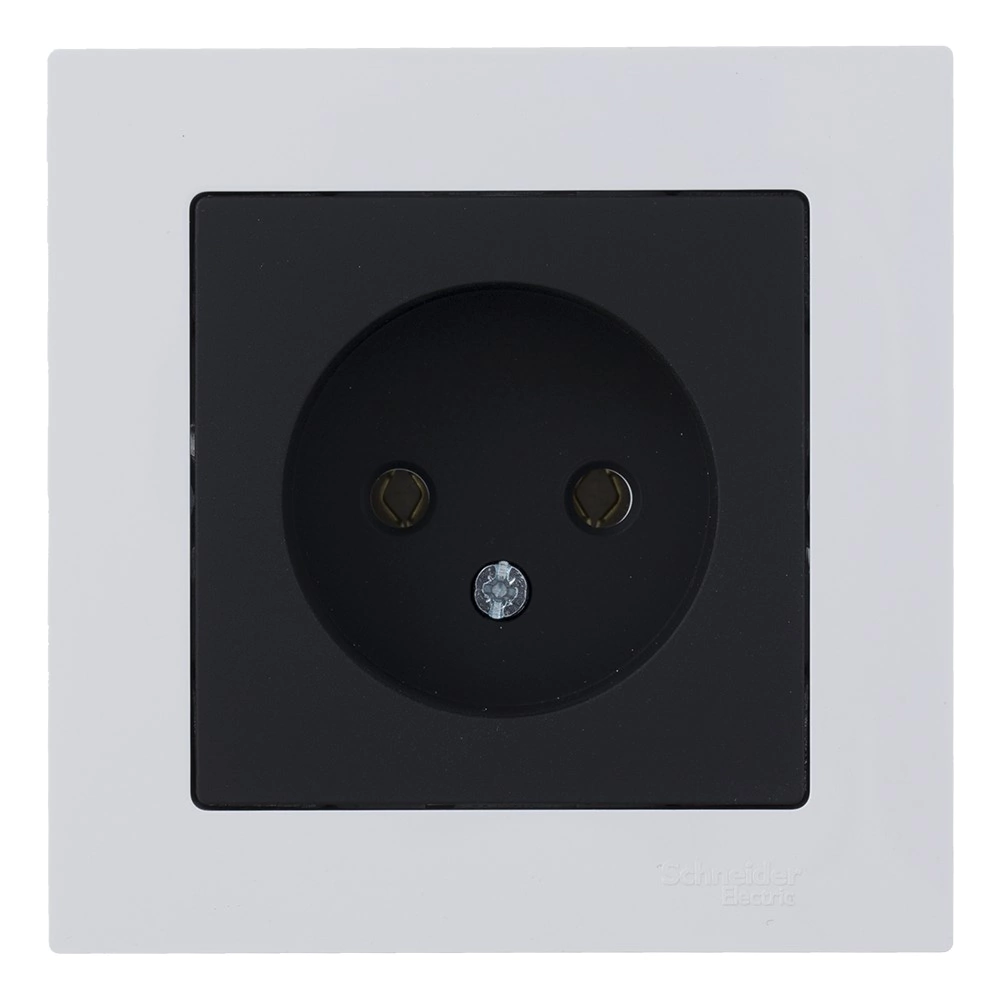 Розетка SE Атлас Дизайн без заземления без рамки карбон