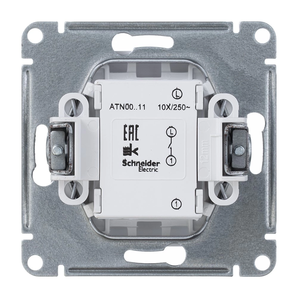 Выключатель одноклавишный SE Атлас Дизайн без рамки белый