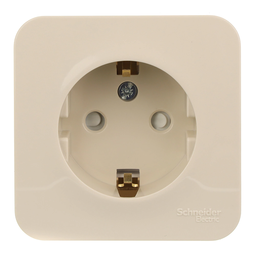 Розетка Systeme Electric Бланка с заземлением бежевая