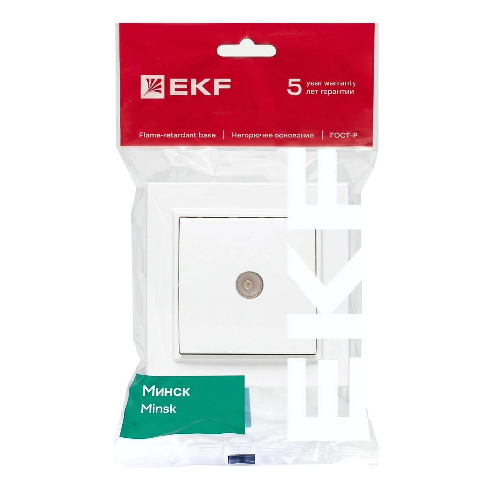 Розетка ТВ EKF Минск белая