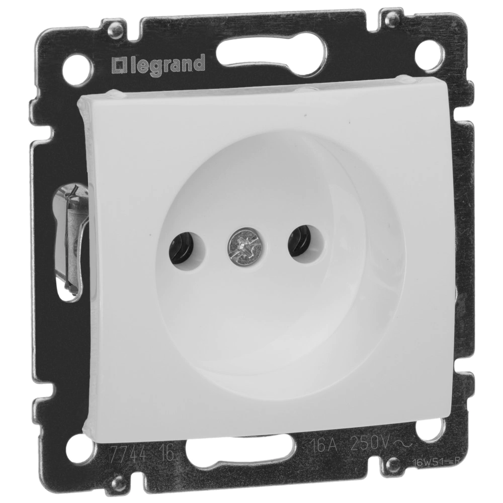 Розетка без заземления Legrand/Daccord Валена Классик без рамки белая