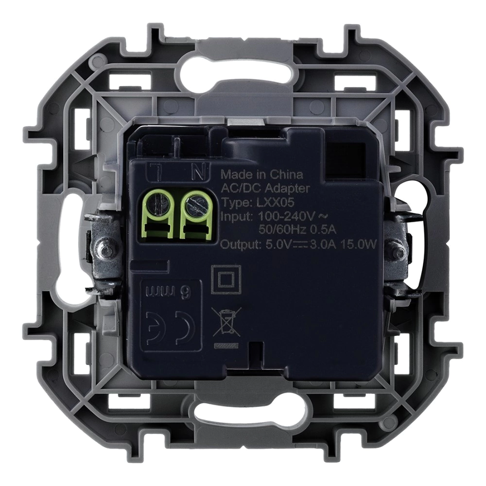 Розетка USB двойная TypeA + TypeC Legrand/Daccord Инспирия без рамки алюминий