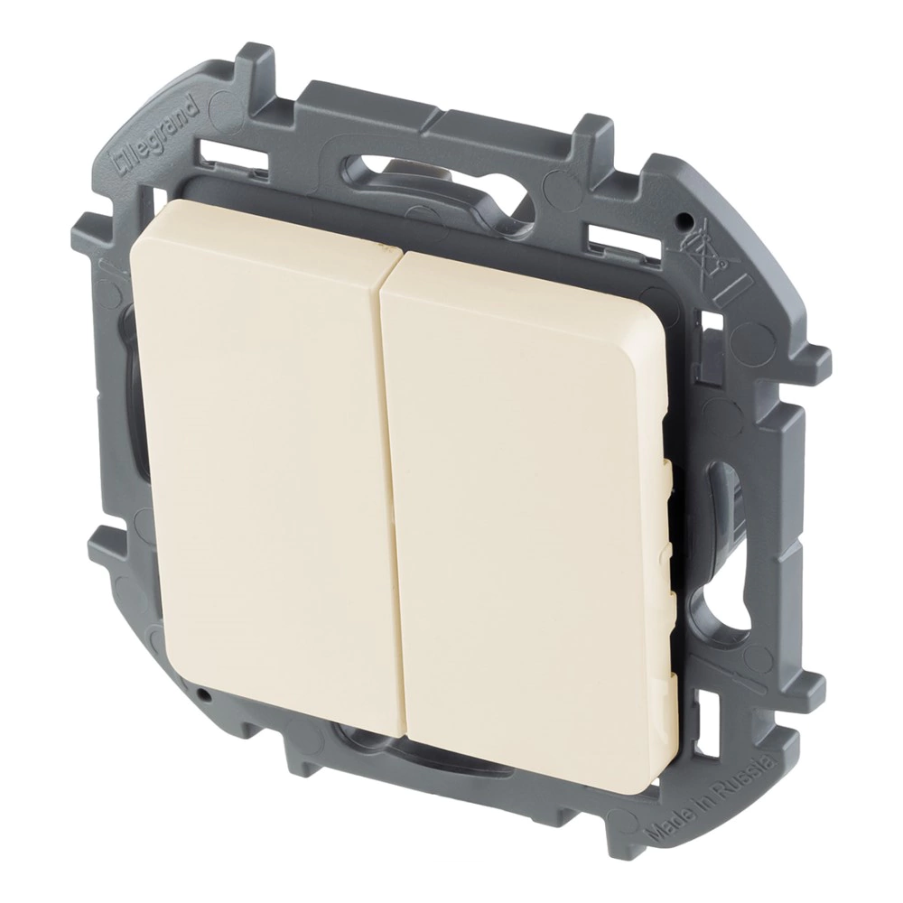 Выключатель двойной Legrand/Daccord Инспирия без рамки слоновая кость