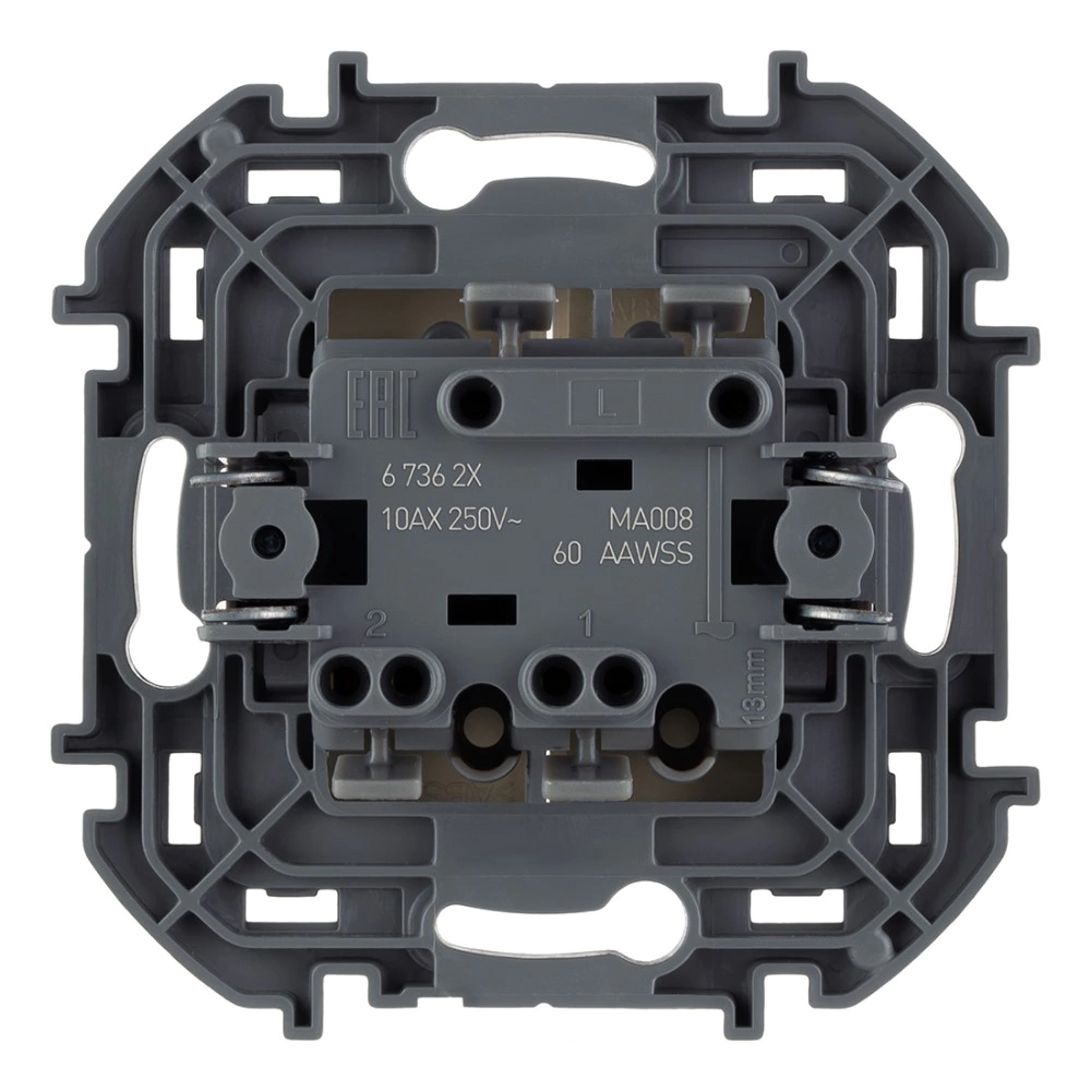 Выключатель двойной Legrand/Daccord Инспирия без рамки слоновая кость