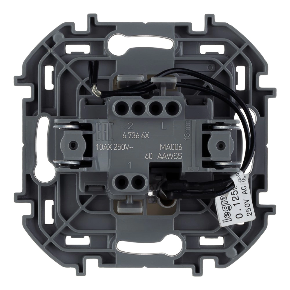 Выключатель проходной Legrand/Daccord Инспирия без рамки с подсветкой слоновая кость