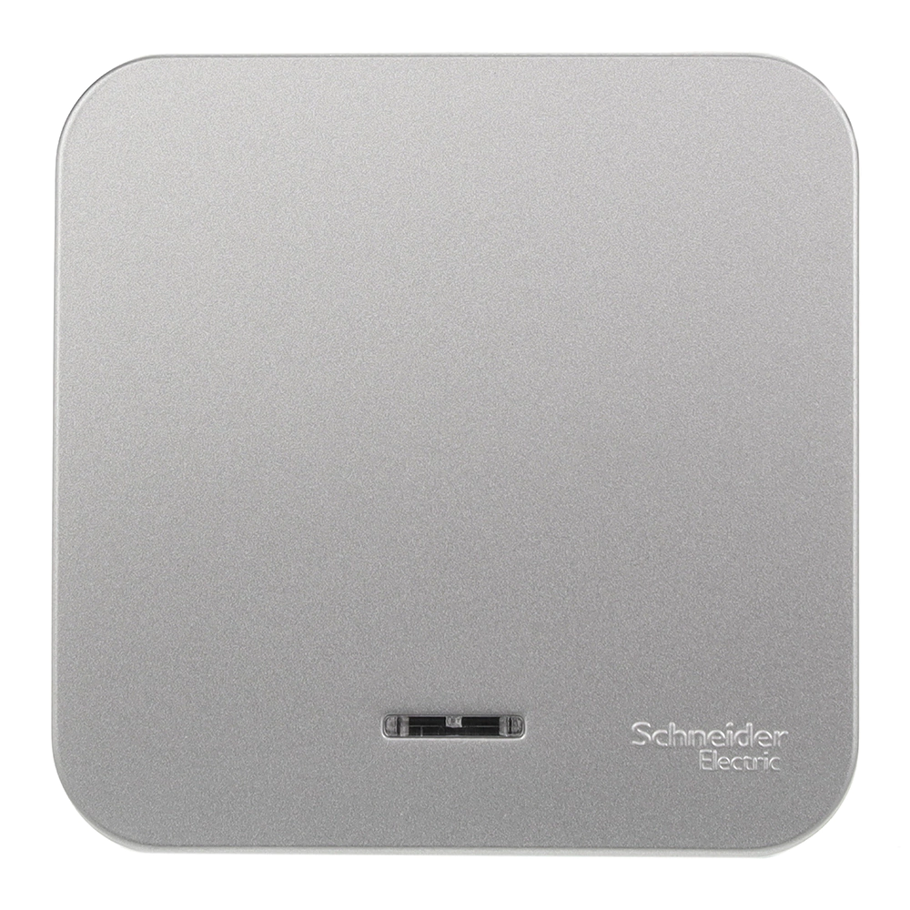 Выключатель Systeme Electric Бланка с подсветкой алюминий