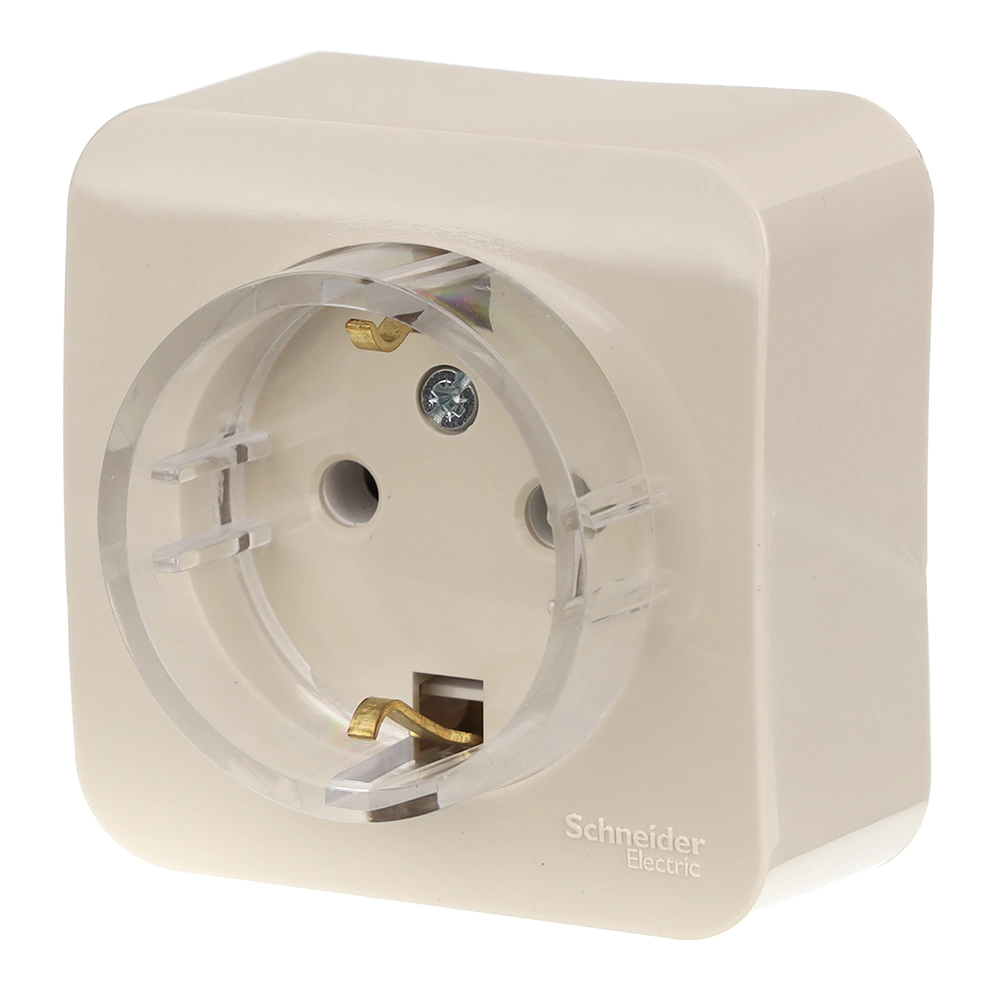 Розетка Systeme Electric Бланка компакт с заземлением бежевая