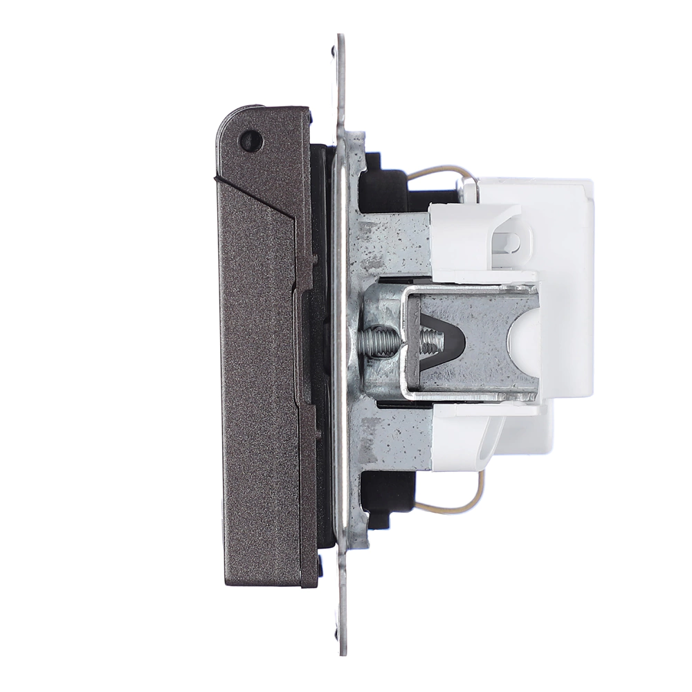 Розетка SE Атлас Дизайн с заземлением с крышкой без рамки мокко