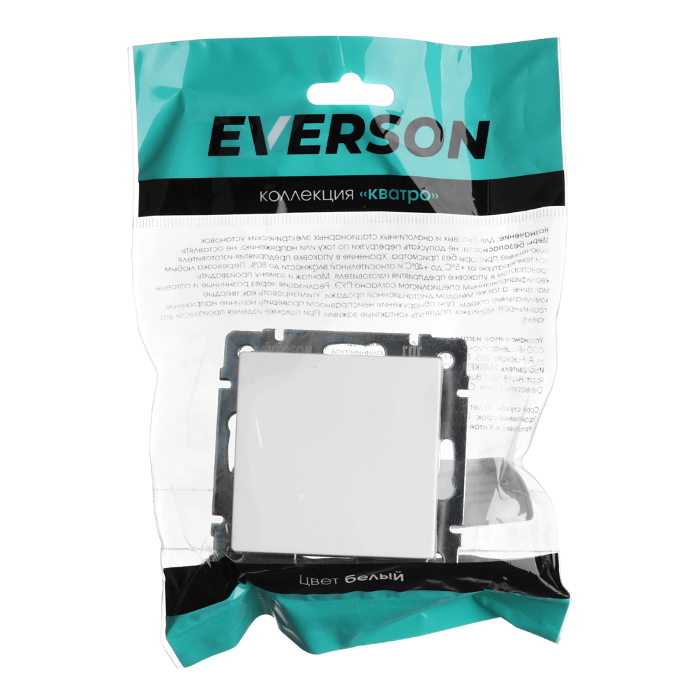 Выключатель проходной ONVOLT/EVERSON Кватро без рамки белый
