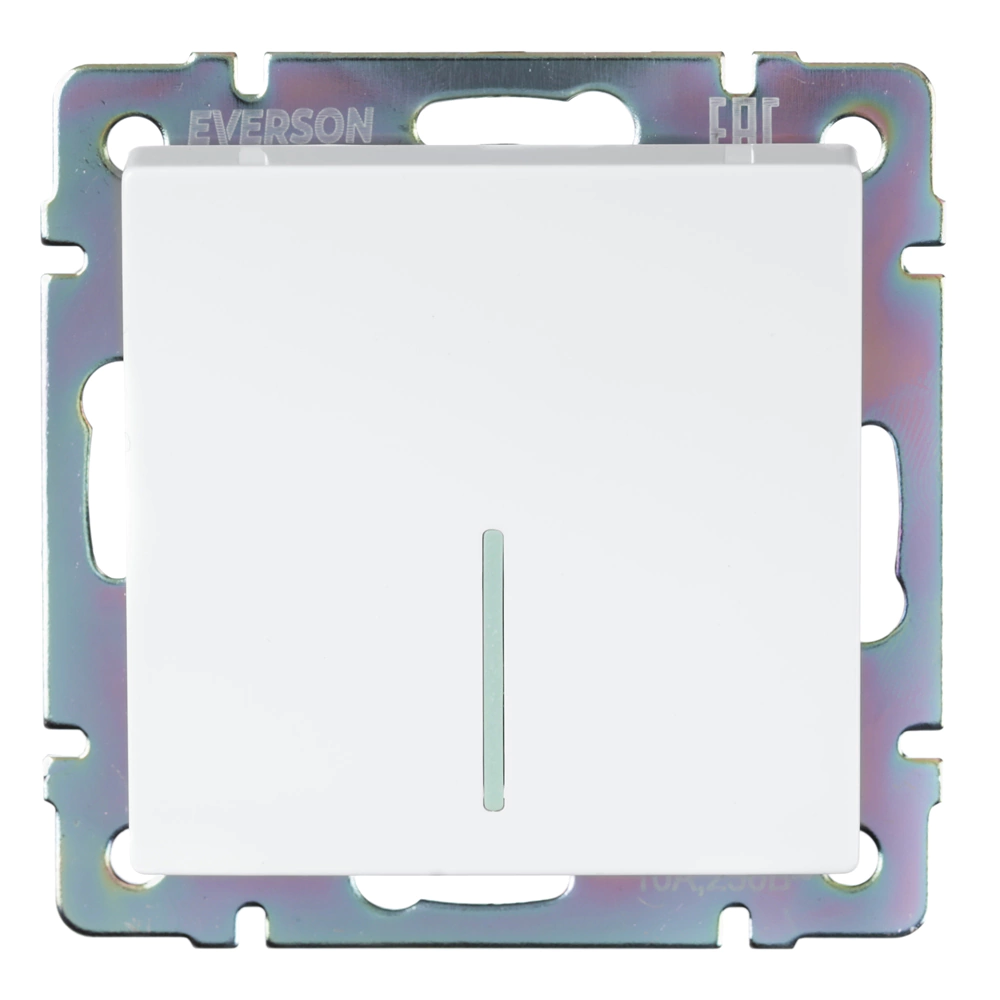 Выключатель с подсветкой ONVOLT/EVERSON Кватро без рамки белый
