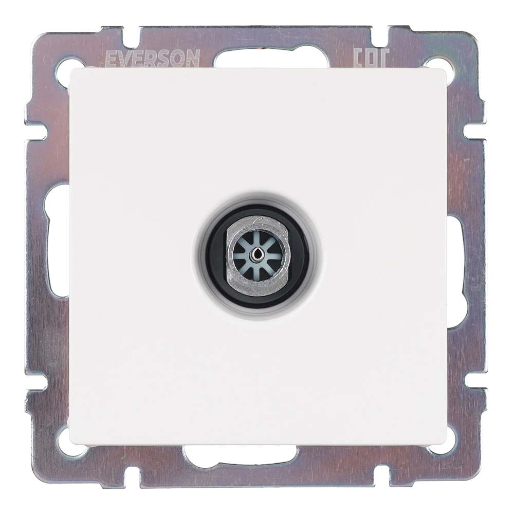 Розетка ТВ ONVOLT/EVERSON Кватро без рамки белая
