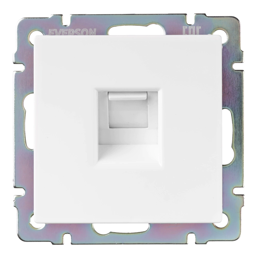 Розетка компьютерная RJ45 ONVOLT/EVERSON Кватро без рамки белая