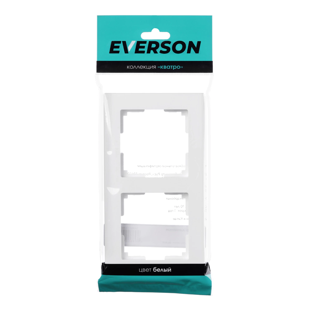 Рамка ONVOLT/EVERSON Кватро 2 поста белая