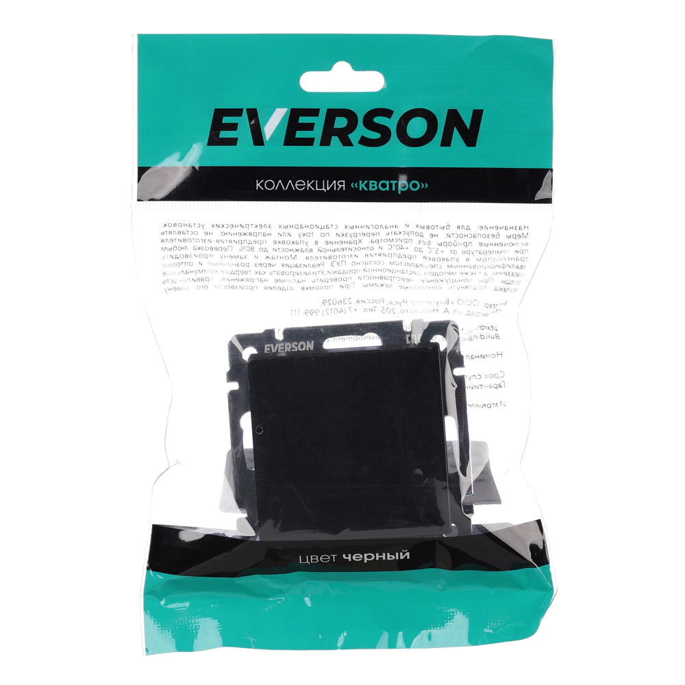 Выключатель ONVOLT/EVERSON Кватро без рамки черный