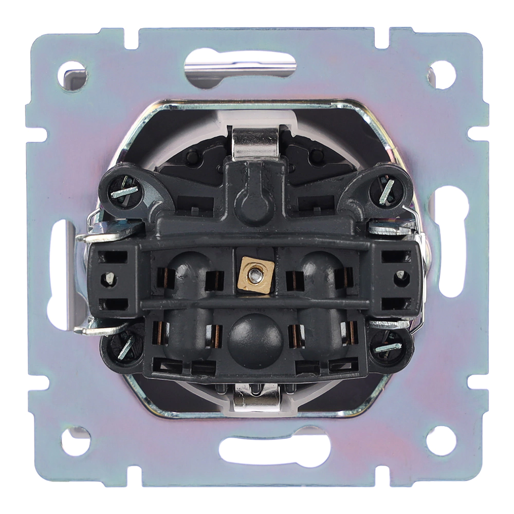 Розетка с крышкой ONVOLT/EVERSON Кватро с заземлением без рамки черная