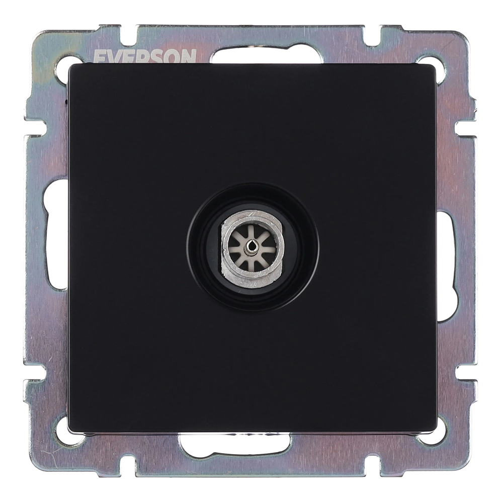 Розетка ТВ ONVOLT/EVERSON Кватро без рамки черная