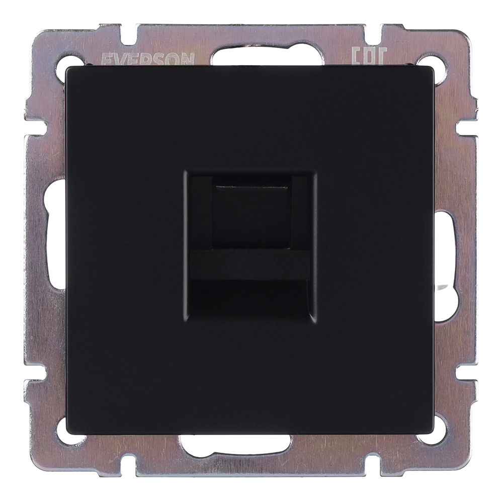 Розетка компьютерная RJ45 ONVOLT/EVERSON Кватро без рамки черная