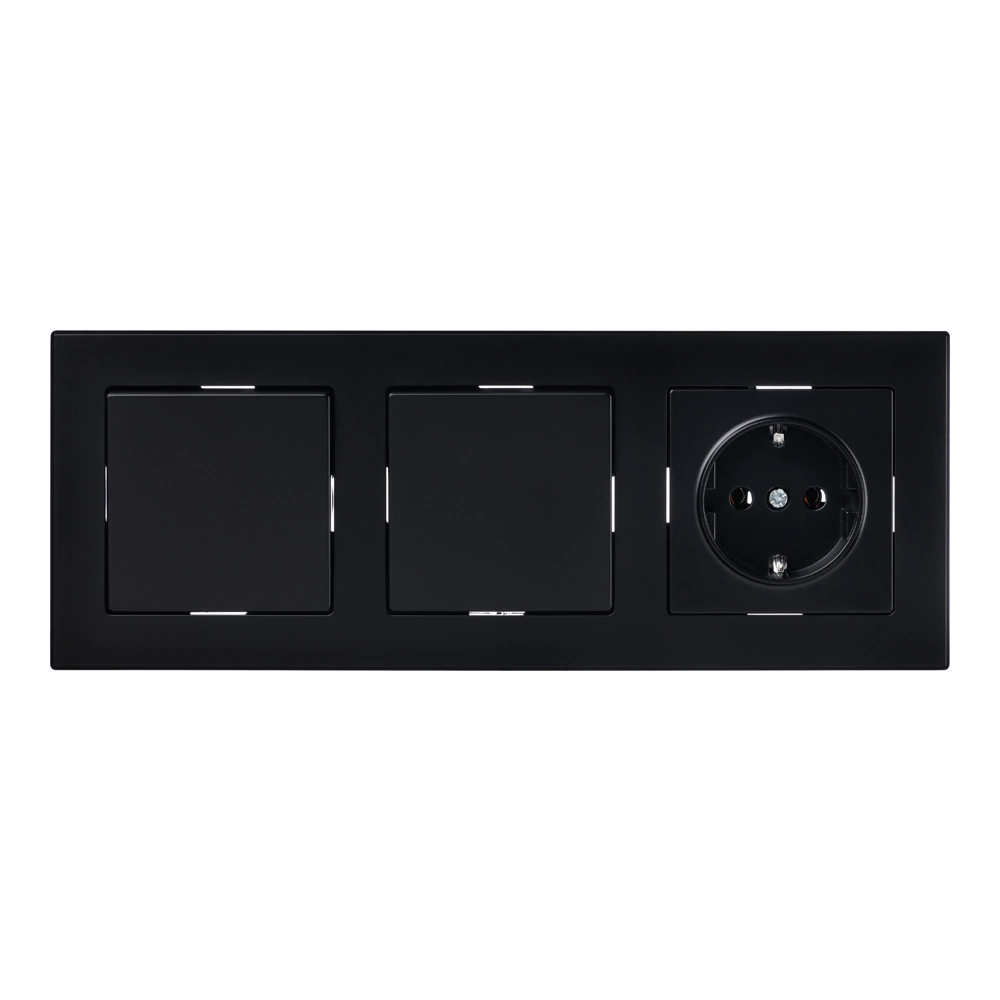 Рамка ONVOLT/EVERSON Кватро 3 поста черная