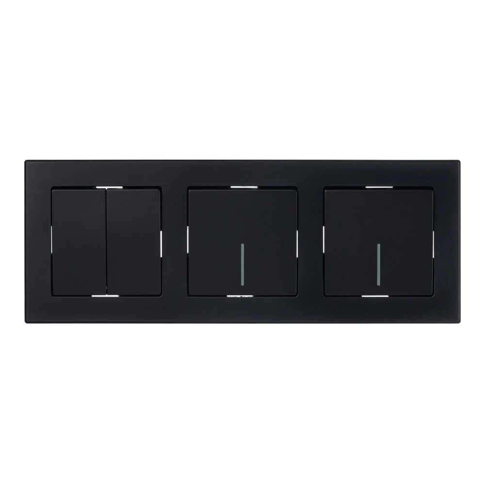 Рамка ONVOLT/EVERSON Кватро 3 поста черная