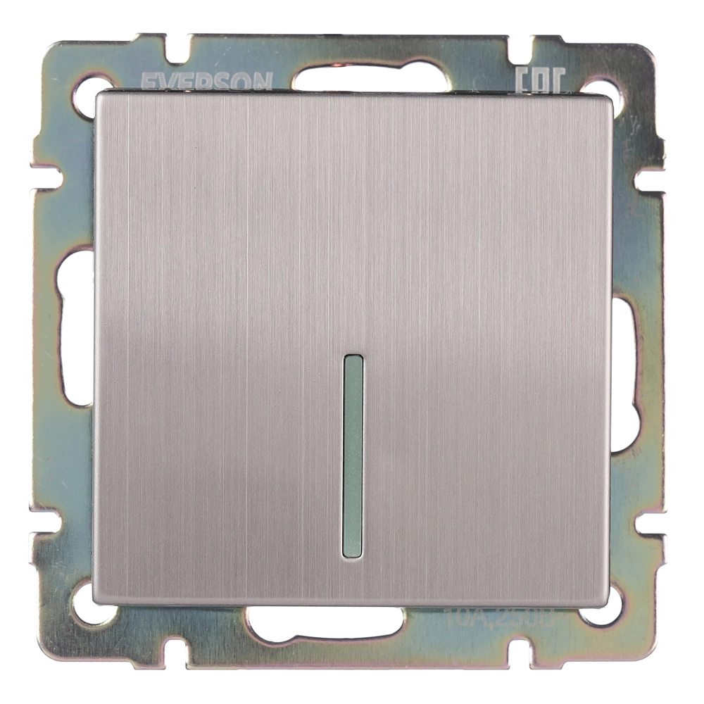 Выключатель ONVOLT/EVERSON Кватро с подсветкой без рамки никель