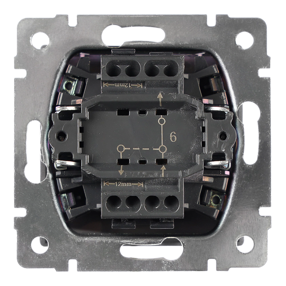 Выключатель проходной ONVOLT/EVERSON Кватро без рамки никель