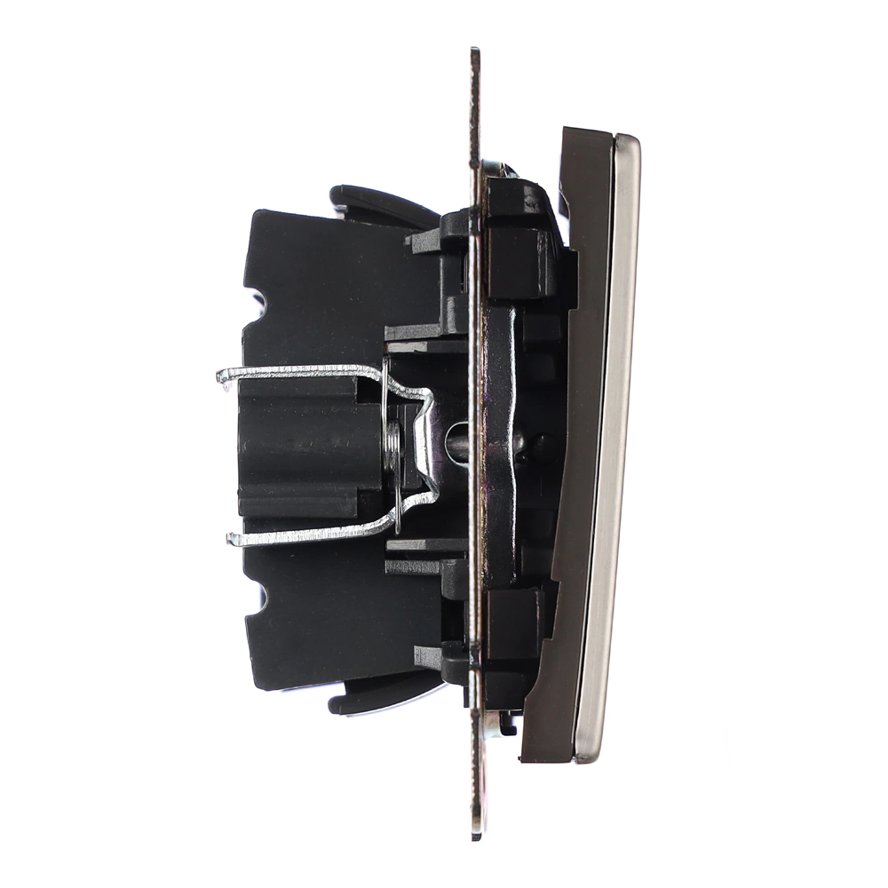 Выключатель двухклавишный ONVOLT/EVERSON Кватро без рамки никель