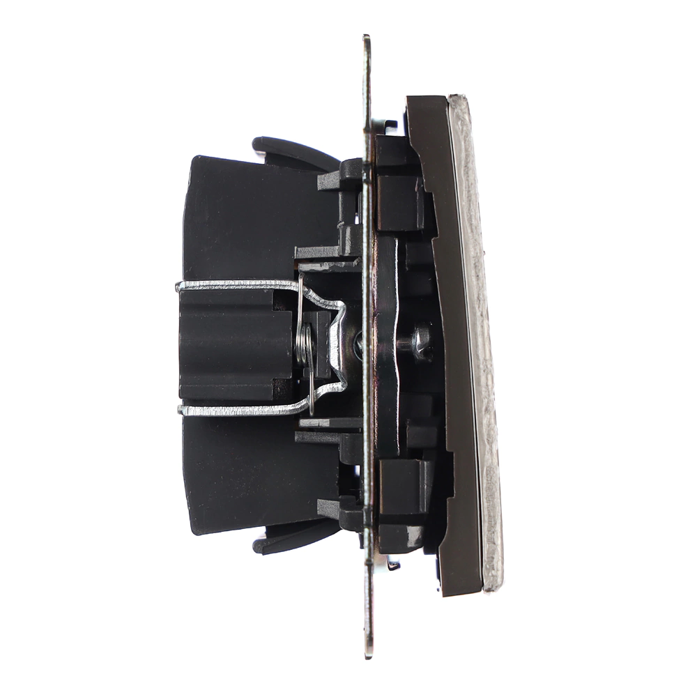 Выключатель двухклавишный проходной ONVOLT/EVERSON Кватро без рамки никель