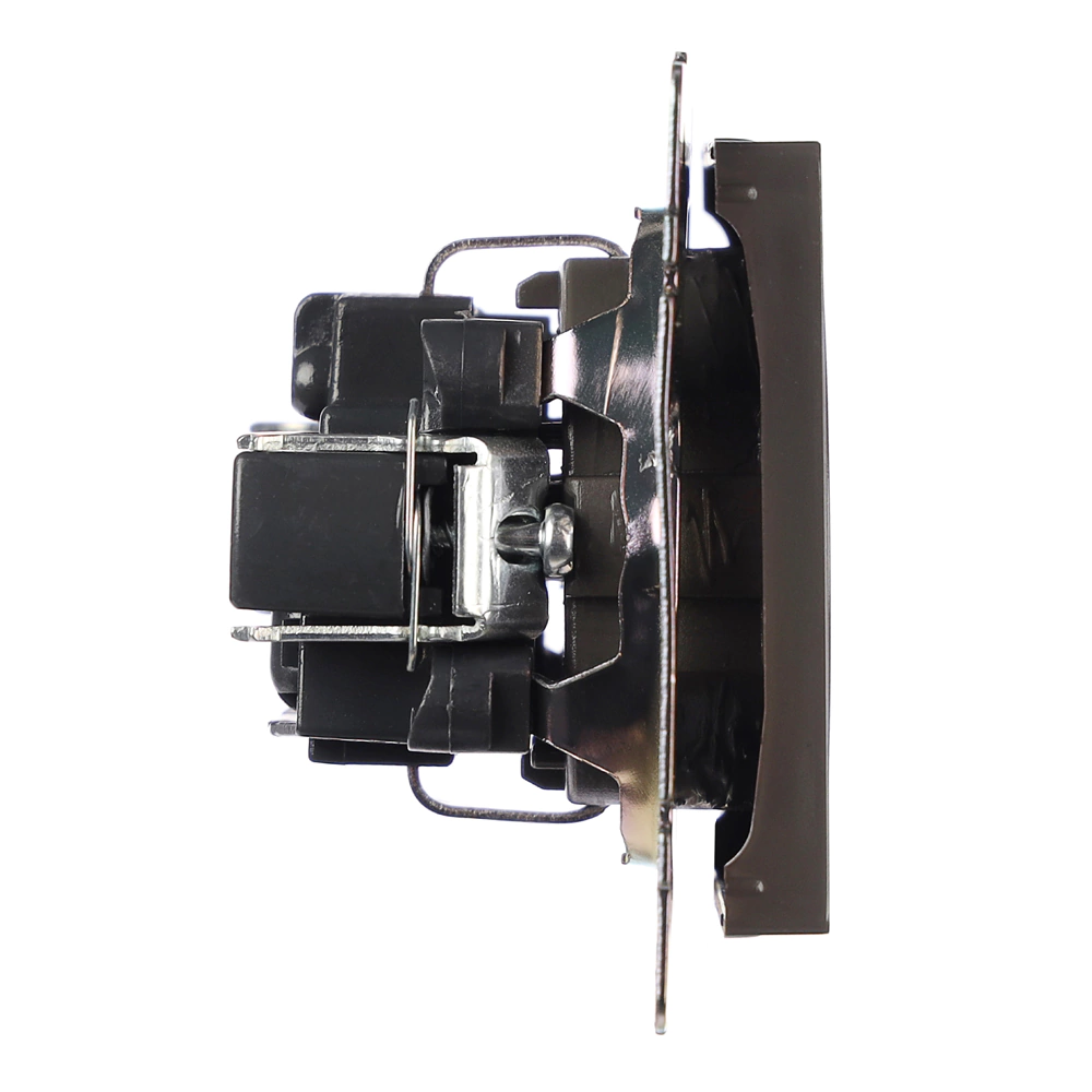 Розетка ONVOLT/EVERSON Кватро с заземлением без рамки никель