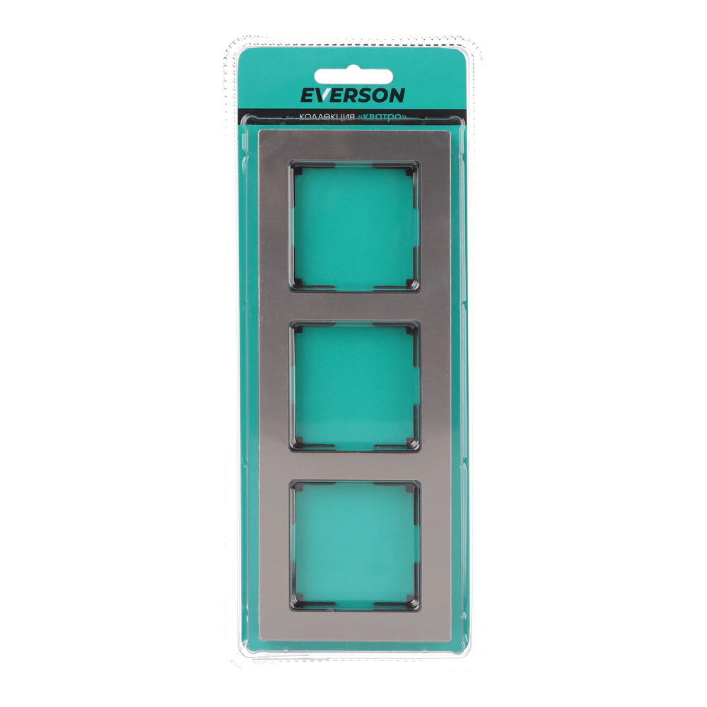 Рамка ONVOLT/EVERSON Кватро 3 поста никель