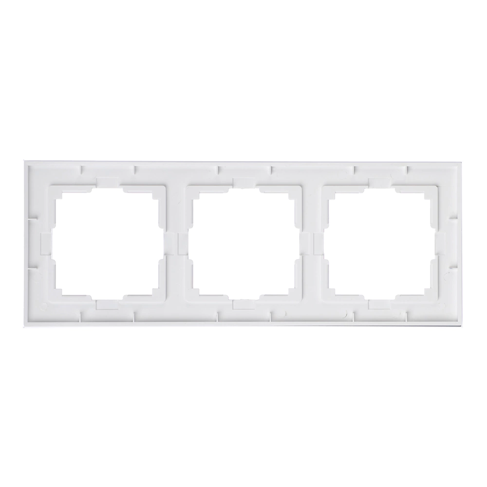Рамка ONVOLT/EVERSON Кватро стекло 3 поста белая