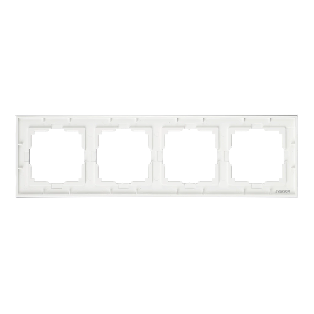 Рамка ONVOLT/EVERSON Кватро стекло 4 поста белая