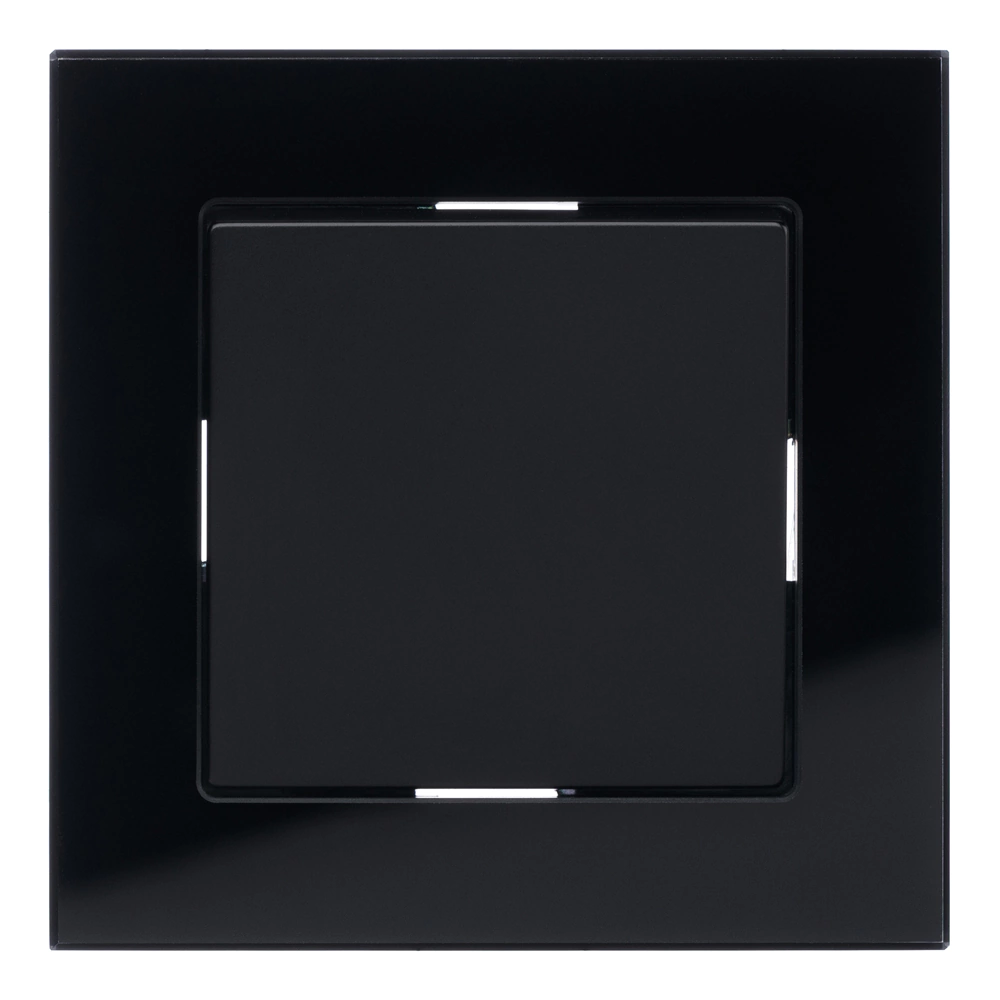 Рамка ONVOLT/EVERSON Кватро стекло 1 пост черная